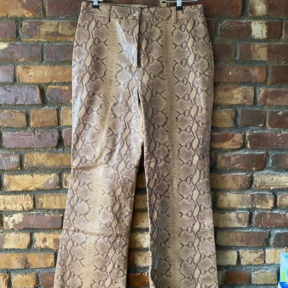 Nili Lotan genuine leather snake pants size 4